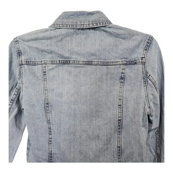 Zara Womens Trf Premium Wash Denim Blue Jean Jacket Size Large - Picture 3 of 7